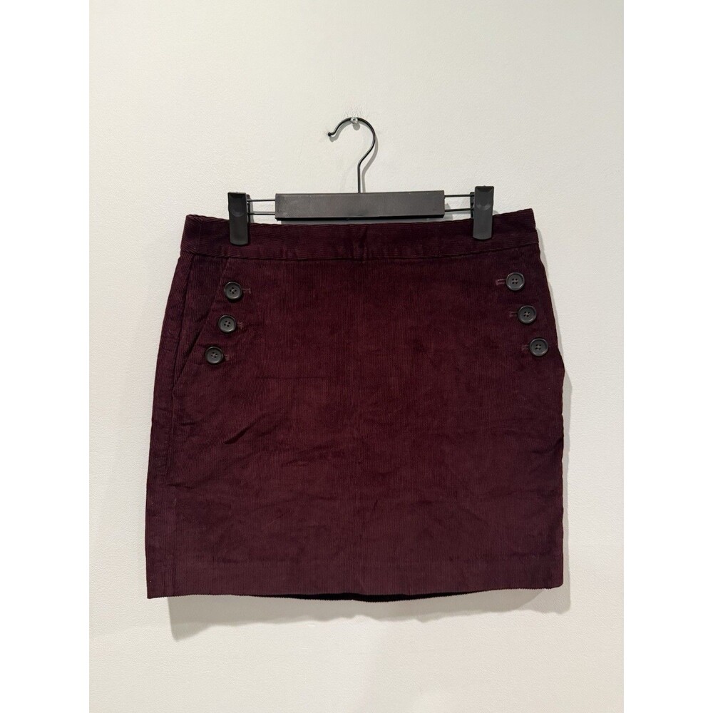 Banana Republic Corduroy Mini Skirt Womens 6 Dark Purple Zip Work Office Travel